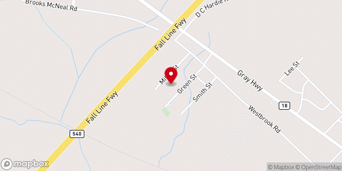Map showing location of Green Grove Church