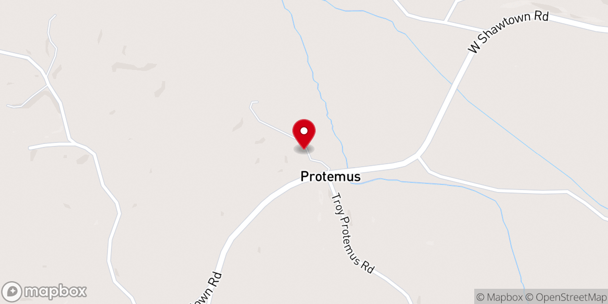 Map showing location of Protemus Cumberland Presbyterian Church