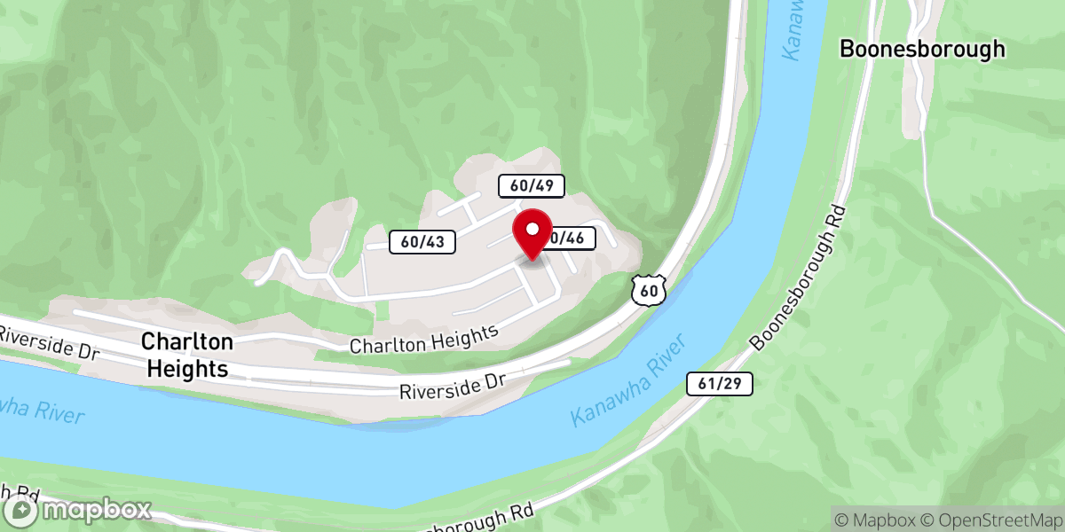 Map showing location of New Heights Baptist Church
