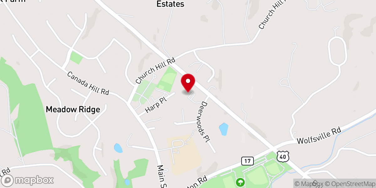 Map showing location of North Valley Church