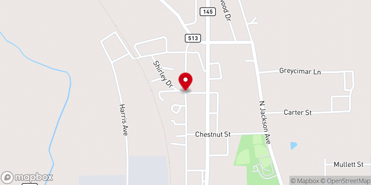 Map showing location of Shady Grove AME Church