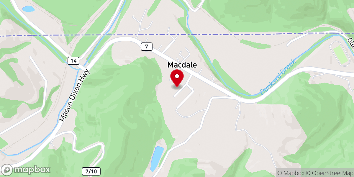 Map showing location of MacDale Church of Christ