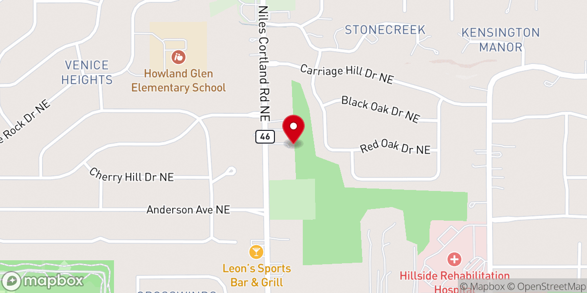 Map showing location of North Glen Baptist Church