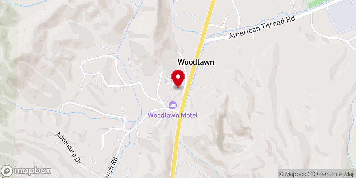 Map showing location of Woodlawn Baptist Church
