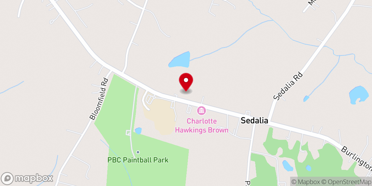 Map showing location of Bethany Community Church of Sedalia