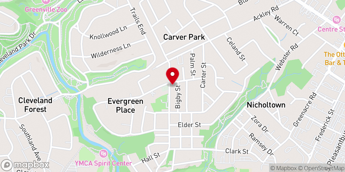 Map showing location of Hope Baptist Church