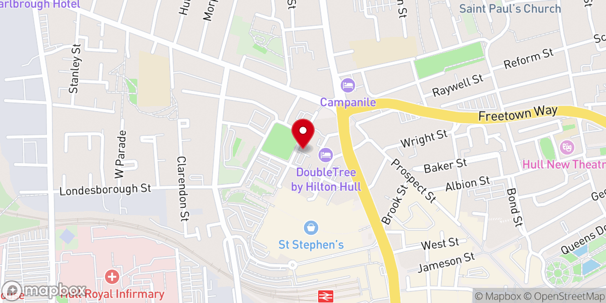 Map showing location of Calvary International Christian Centre Hull (CICC Hull Church)