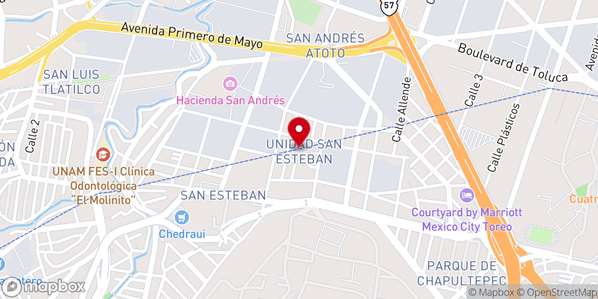 Map showing location of Parroquia de San José Obrero