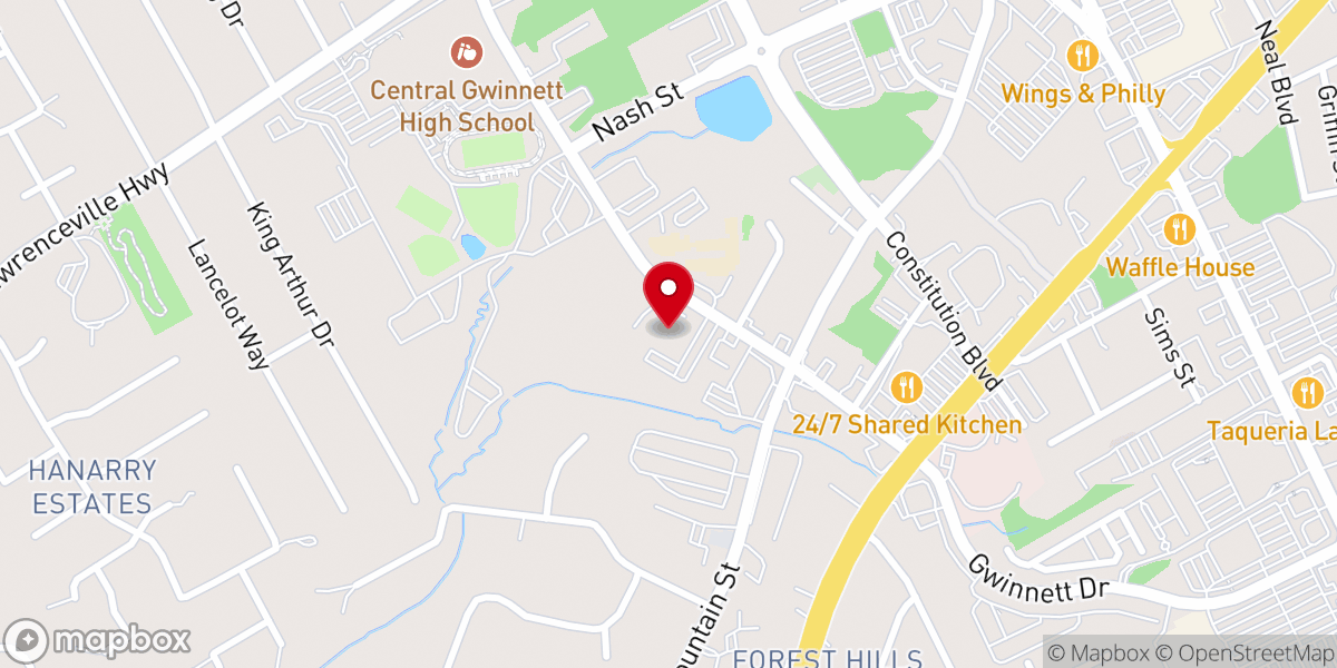 Map showing location of Central Baptist Church