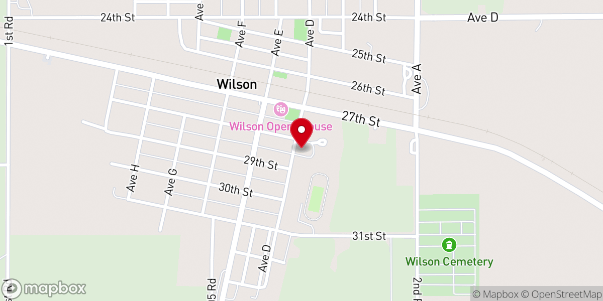 Map showing location of St. Wenceslaus Parish Center