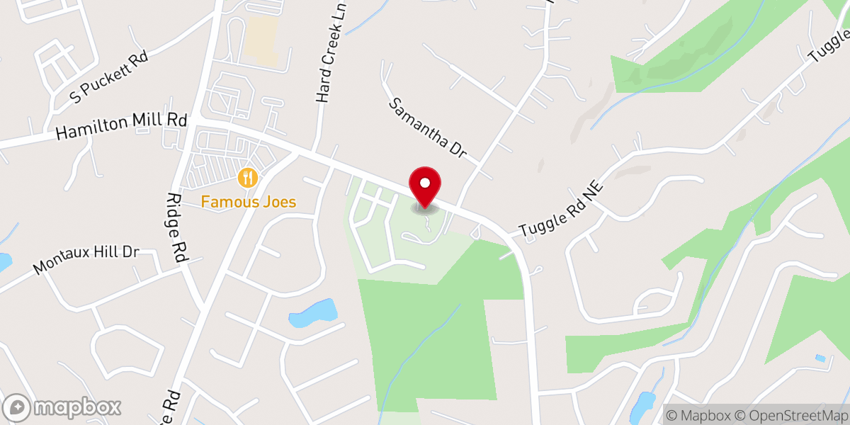 Map showing location of Four Oaks Manor