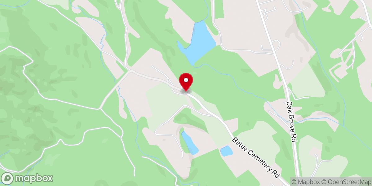 Map showing location of Blue Ridge Baptist Church