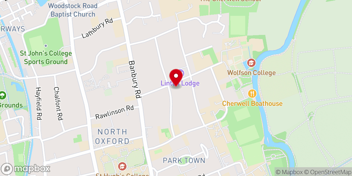 Map showing location of St Andrew's Church, Oxford
