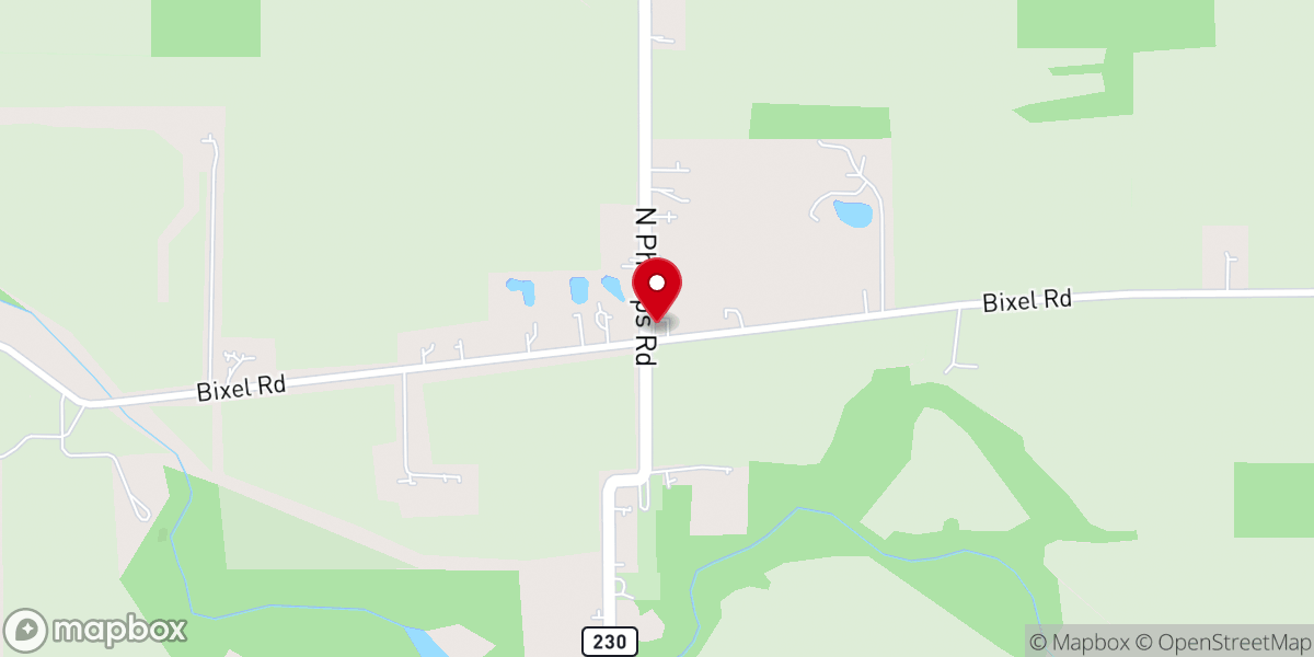 Map showing location of Reformed Mennonite Church - Bluffton