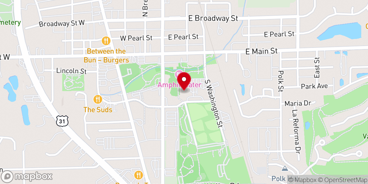 Map showing location of Greenwood Community Center