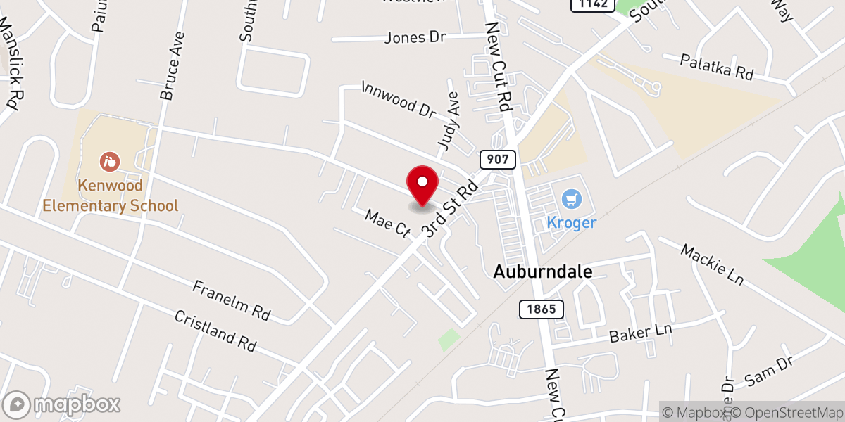 Map showing location of Auburndale Baptist Church
