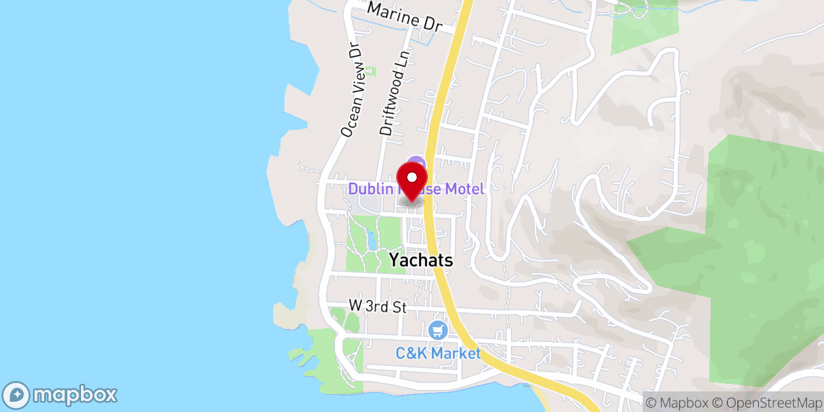 Map showing location of Yachats Baptist Church