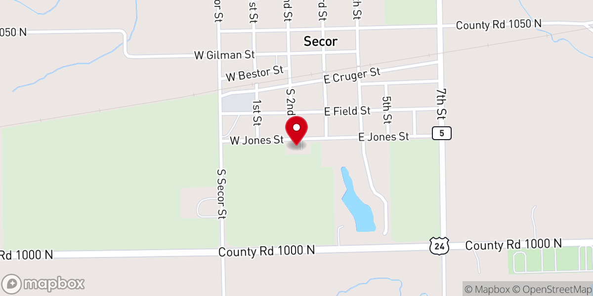 Map showing location of Secor United Methodist Church