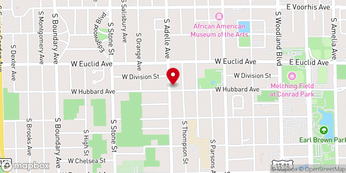 Map showing location of Hart Temple Church of God