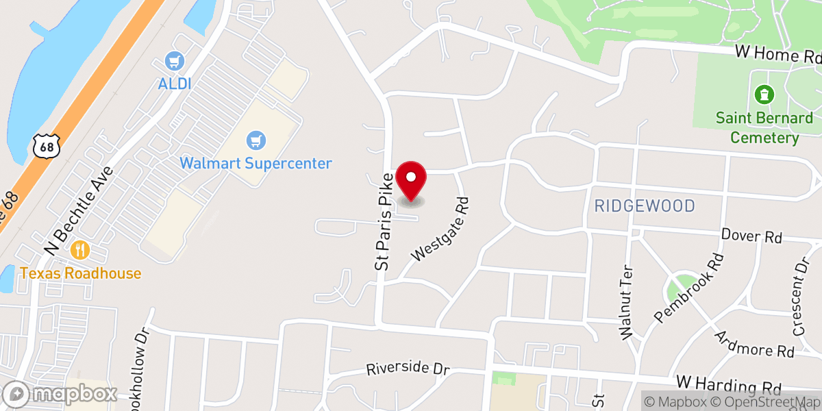 Map showing location of Highlands United Church of Christ