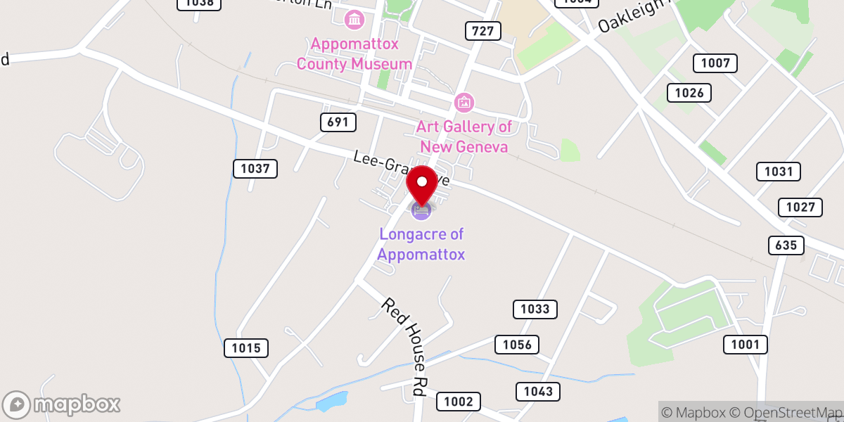 Map showing location of Longacre of Appomattox