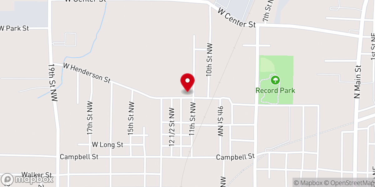 Map showing location of Solid Rock Baptist Church