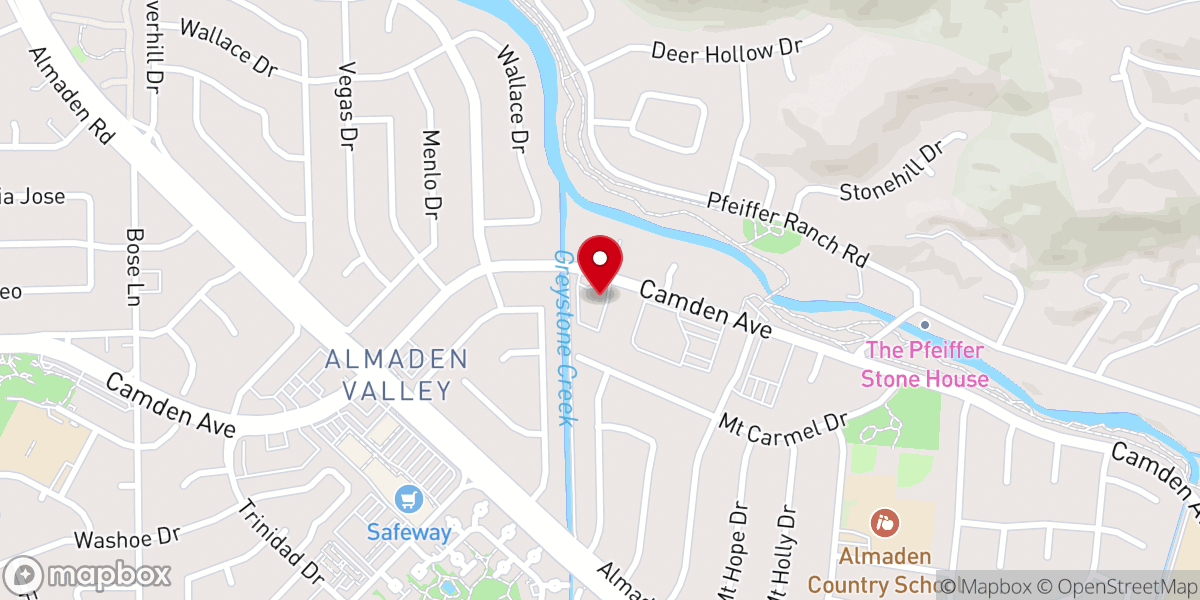 Map showing location of Congregational Church of Almaden Valley, UCC