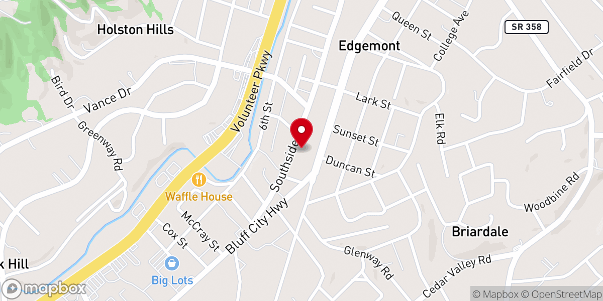Map showing location of South Bristol Church