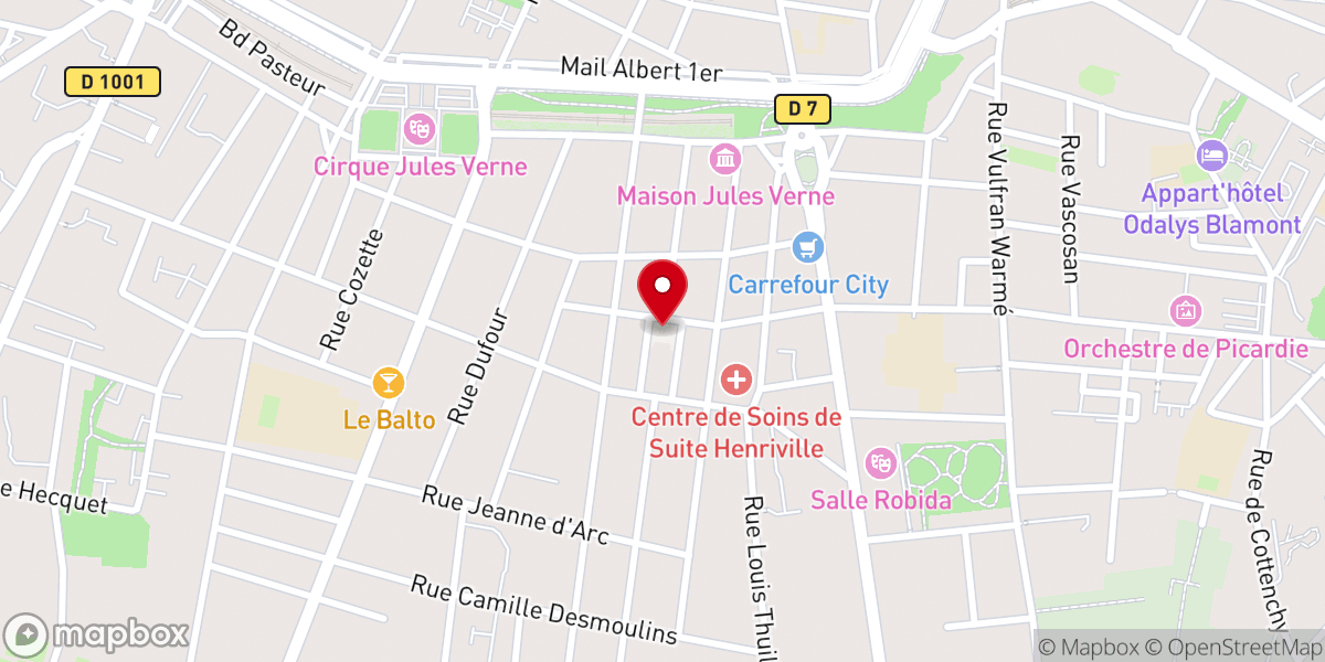 Map showing location of Square de l'Église Saint-Martin
