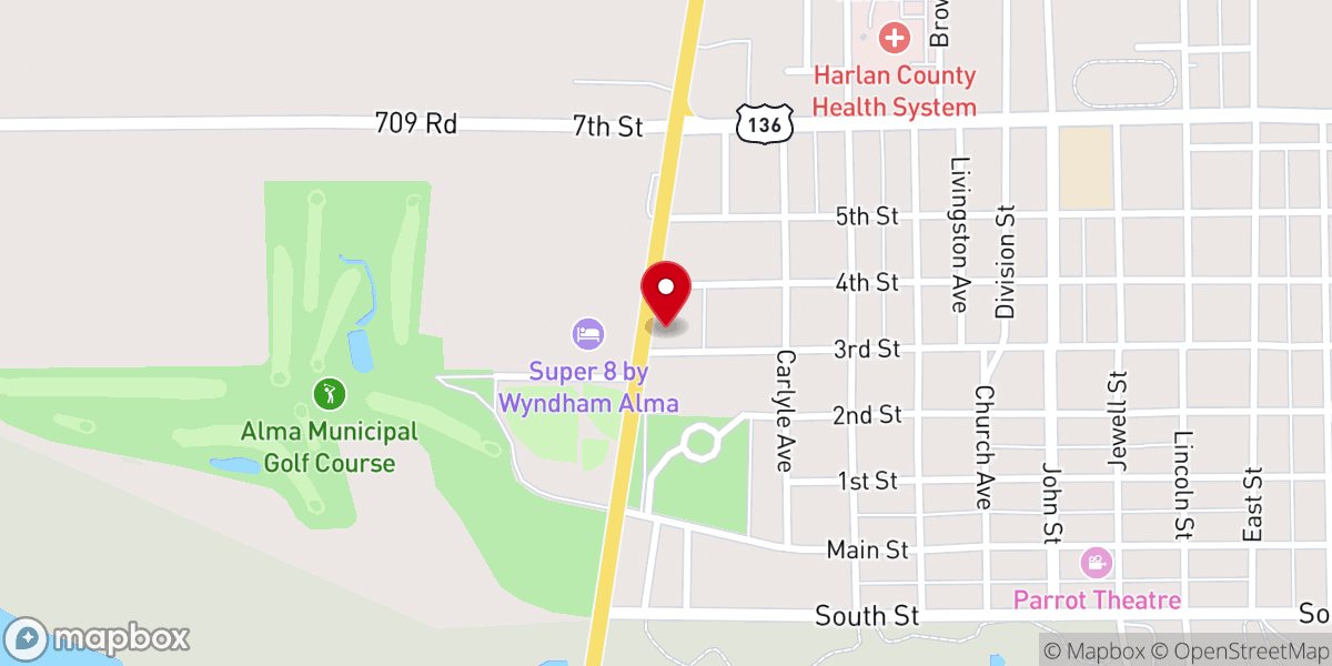 Map showing location of Peace Lutheran Church