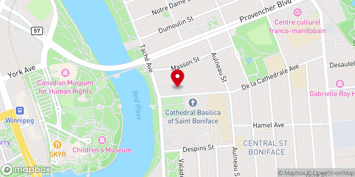 Map showing location of Archdiocese Of St Boniface