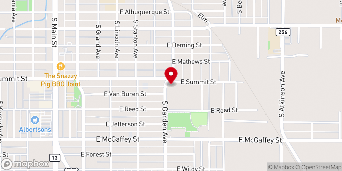 Map showing location of Mt. Gilead Missionary Baptist Church