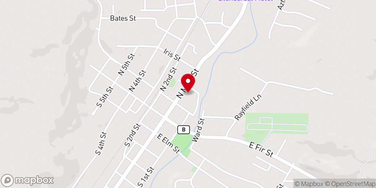Map showing location of Clearwater Baptist Church