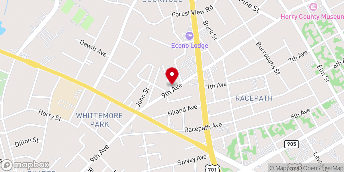 Map showing location of Way of the Cross Worship Center