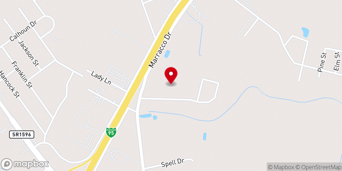 Map showing location of Big Rockfish Presbyterian Church