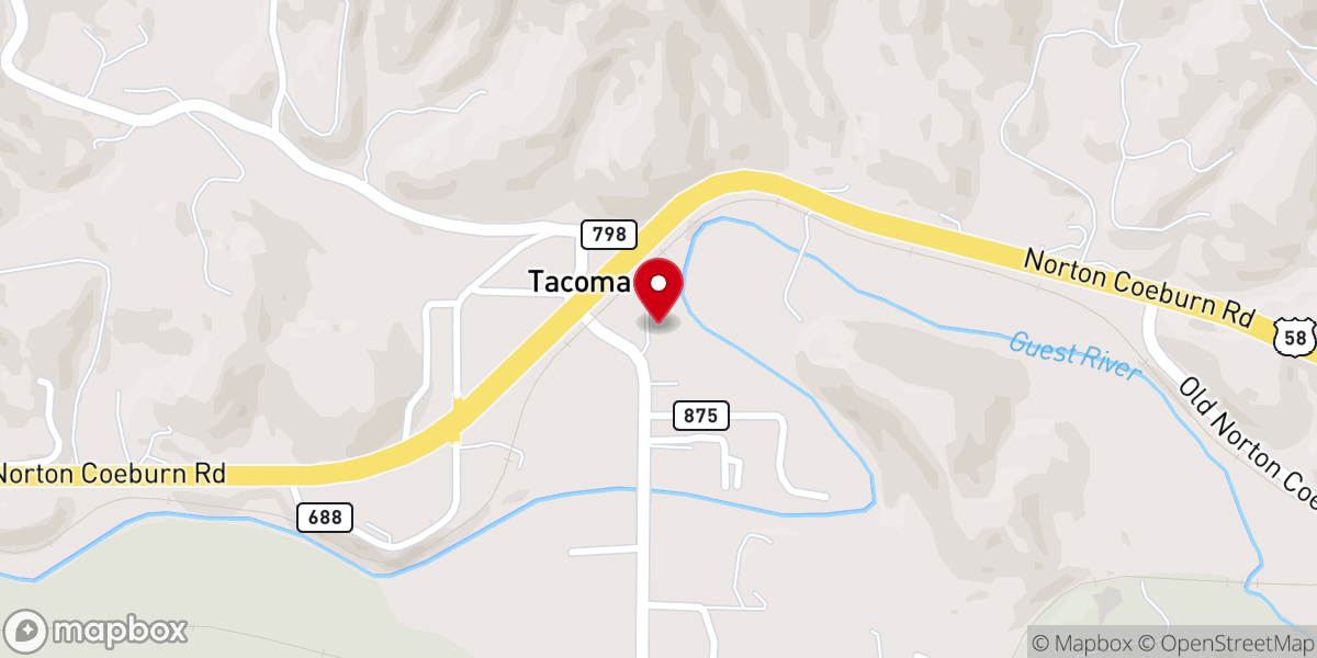 Map showing location of Tacoma United Methodist Church
