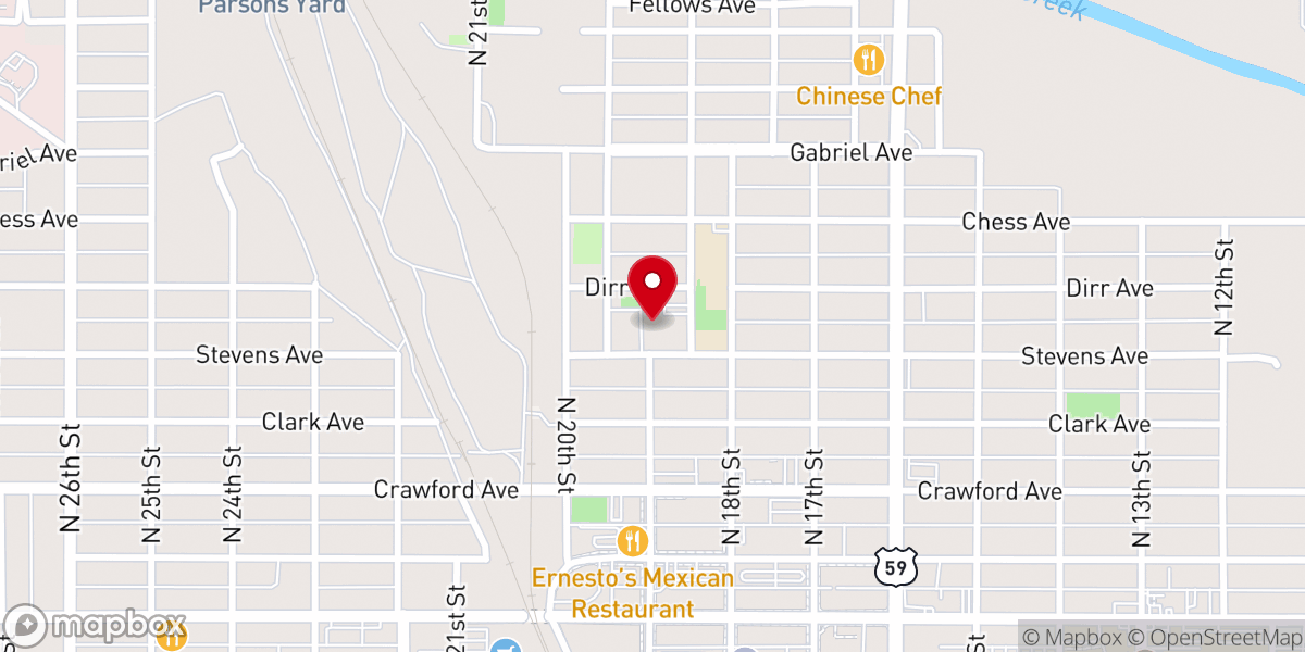 Map showing location of St Patrick Catholic Church