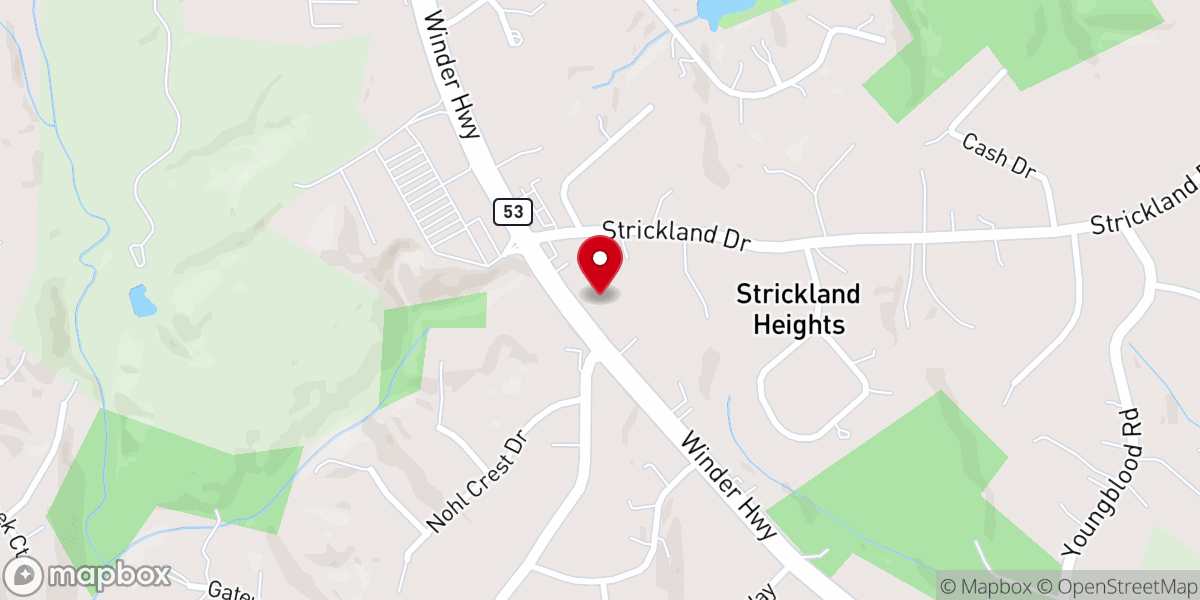Map showing location of New Beginning Baptist Church