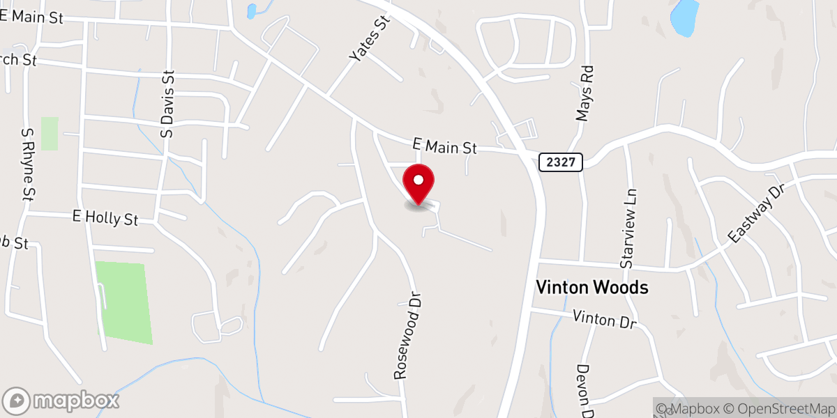 Map showing location of Long Creek Memorial Baptist Church