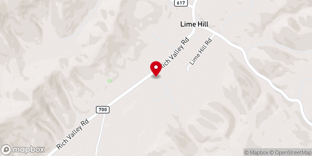 Map showing location of Lime Hill Baptist Church