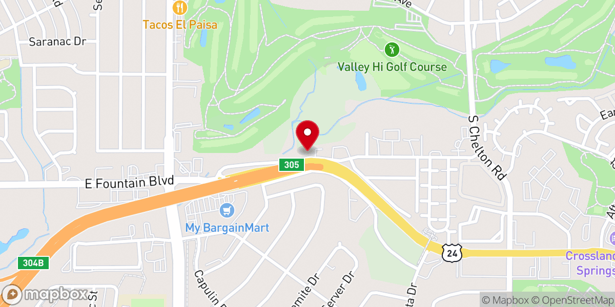 Map showing location of Colorado Springs Hispanic SDA