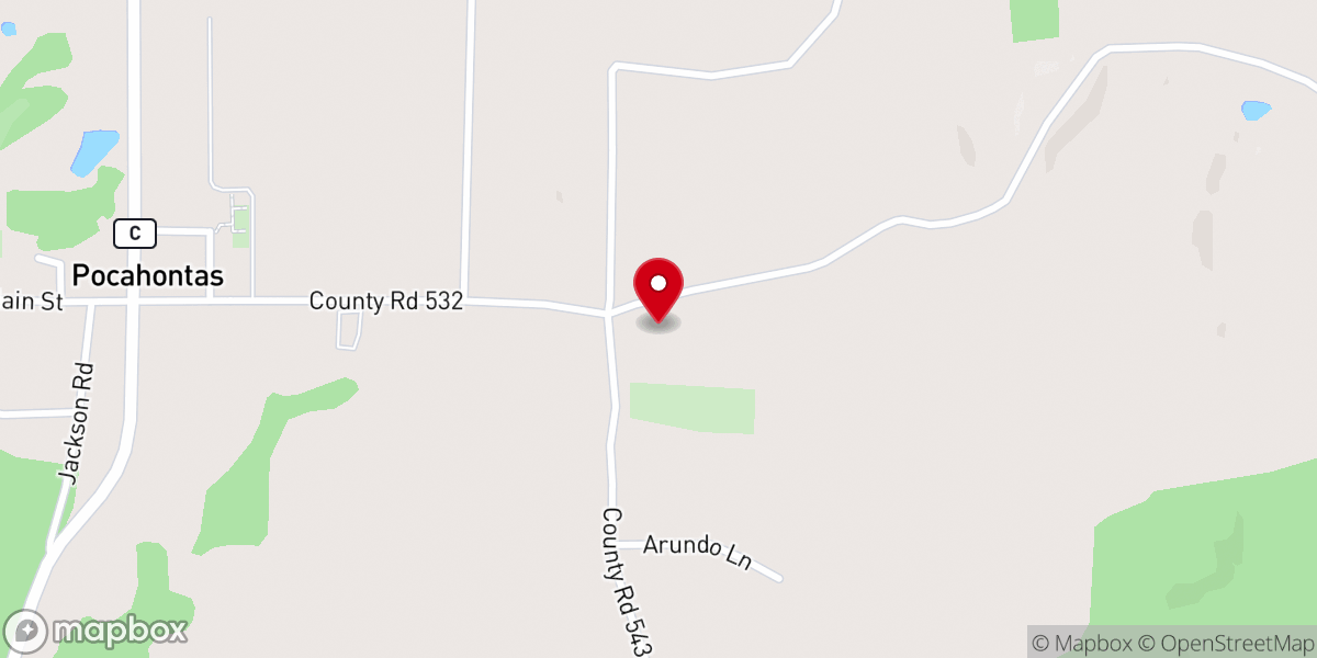 Map showing location of Apple Creek Church