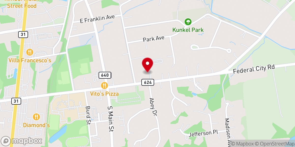Map showing location of Church of St George