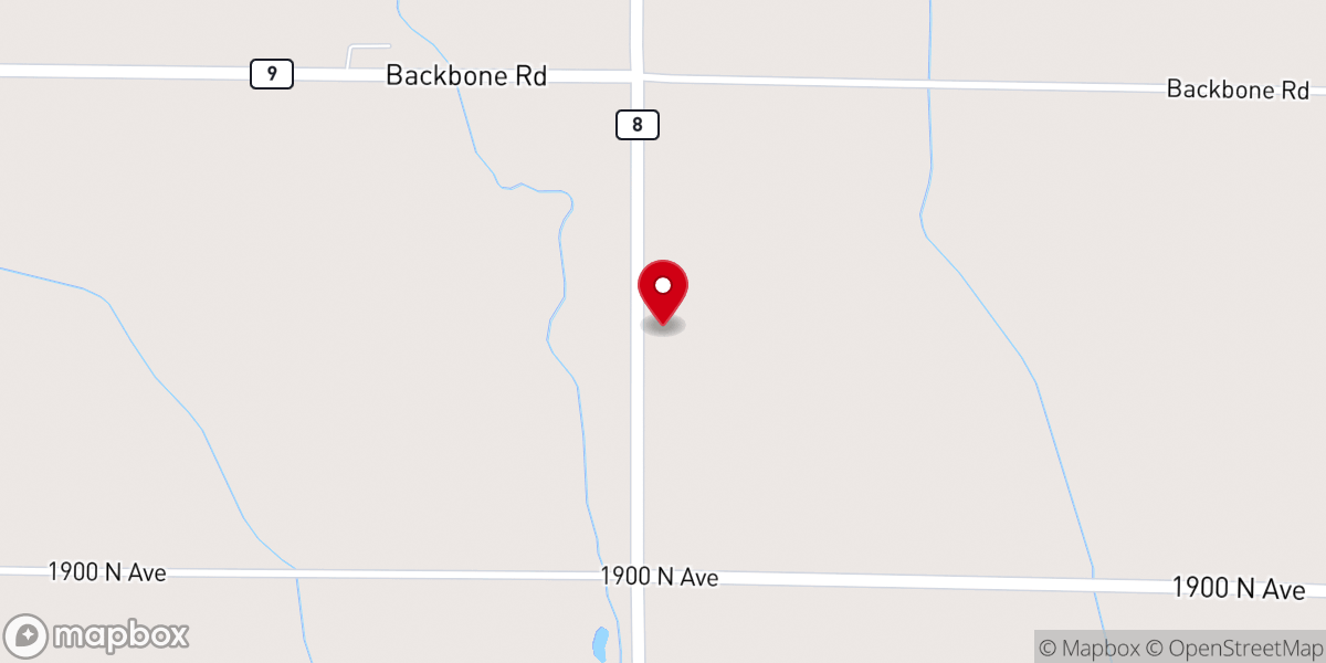 Map showing location of Bureau Township Community Church
