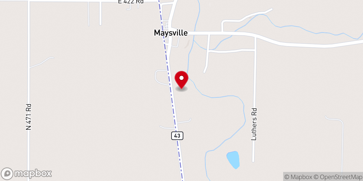 Map showing location of Grace Meadows Fellowship