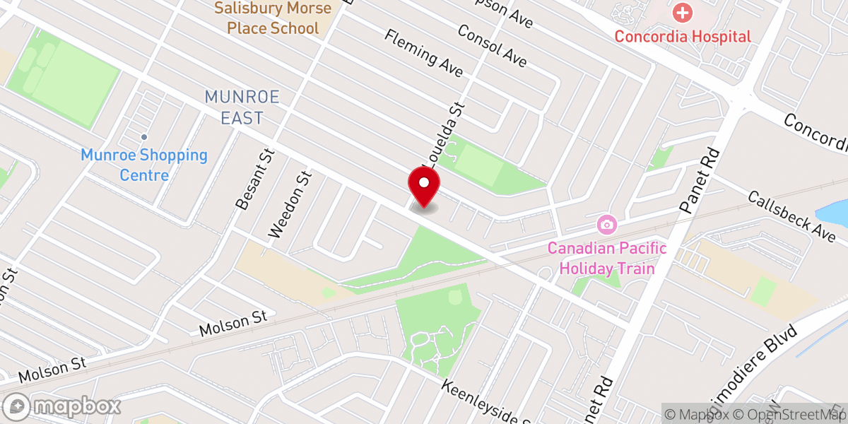 Map showing location of Braeside Evangelical Mennonite Church
