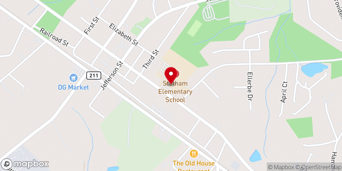 Map showing location of Statham Community Church