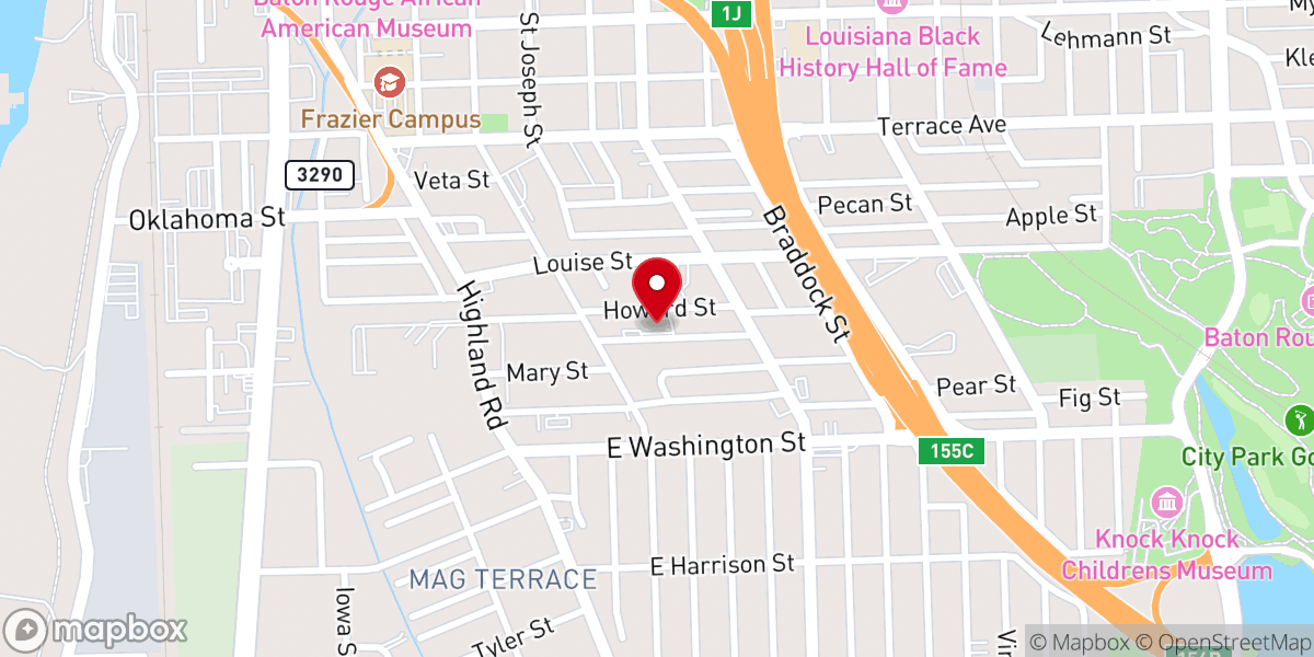 Map showing location of First Emanuel Baptist Church
