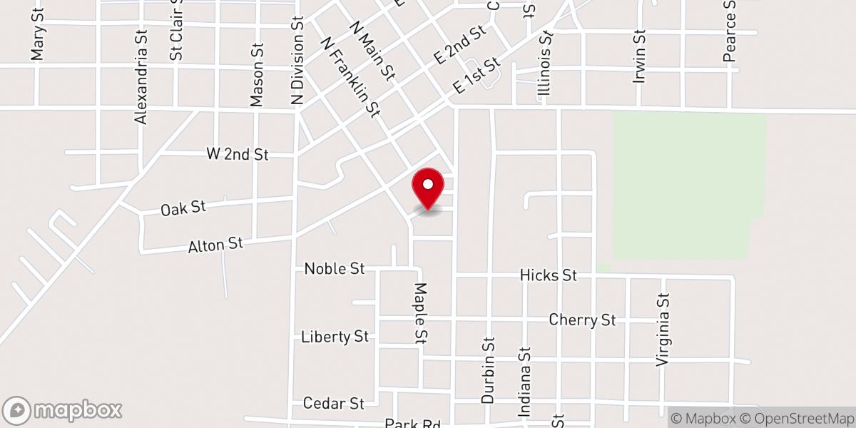 Map showing location of Church of Christ