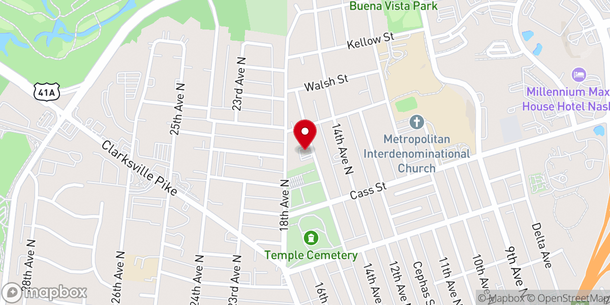 Map showing location of Fifteenth Avenue Church of Christ